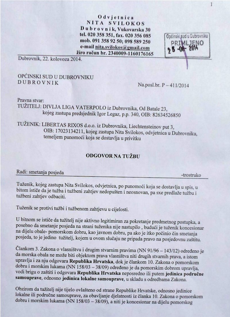 Odgovor na tužbu 1